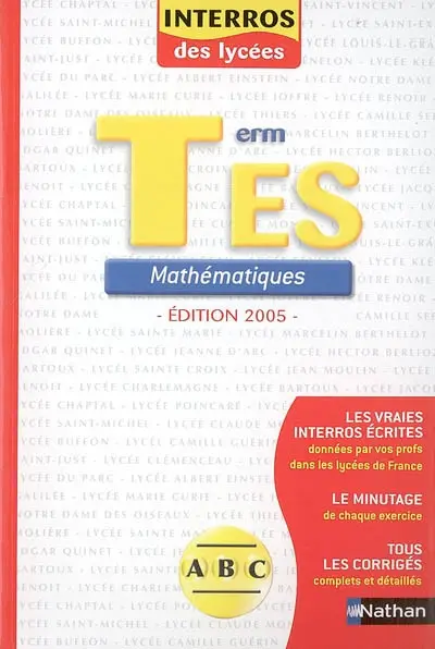 Mathématiques, terminale ES