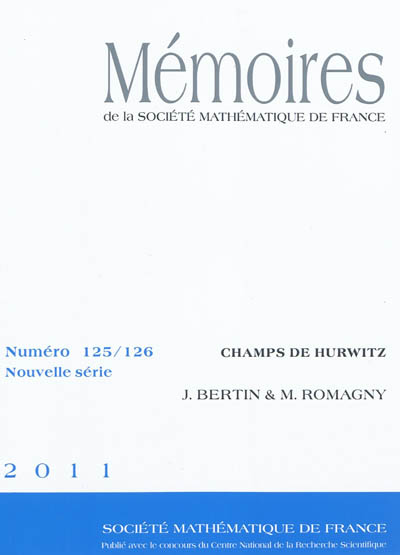 Mémoires de la Société mathématique de France, n° 125-126. Champs de Hurwitz