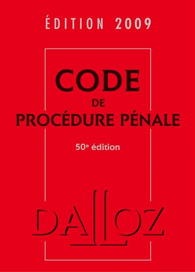 Code de procédure pénale 2009