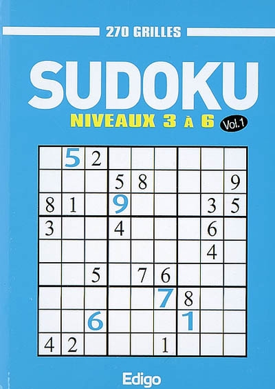 Sudoku, 270 grilles : niveaux 3 à 6