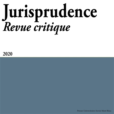 Jurisprudence : revue critique, n° 2020