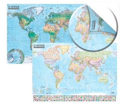 Carte du monde : politique et physique