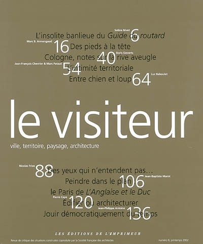 Visiteur (Le), n° 8. Ville, territoire, paysage, architecture