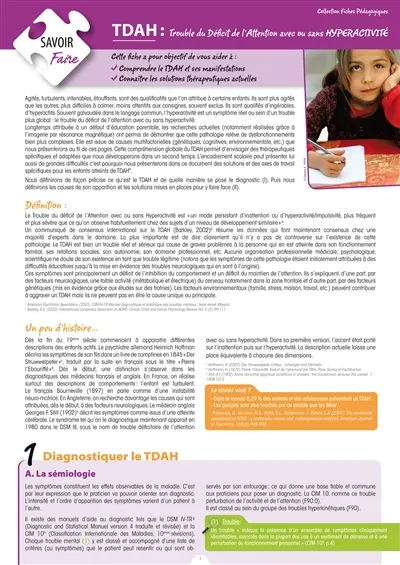 TDAH : trouble du déficit de l'attention avec ou sans hyperactivité