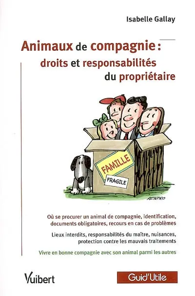 Animaux de compagnie : droits et responsabilités du propriétaire : où se procurer un animal de compagnie, identification, documents obligatoires, recours en cas de problèmes. Vivre en bonne compagnie avec son animal parmi les autres.