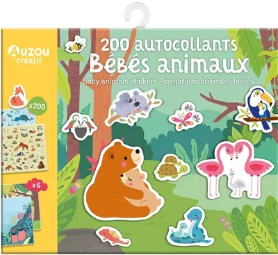 200 autocollants bébés animaux. 200 baby animals stickers. 200 pegatinas animales bebés