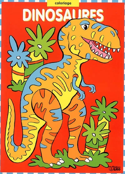 Dinosaures : coloriage rouge
