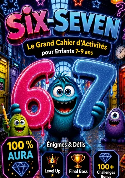 67 Six-Seven : Le Grand Cahier d'Activités 100% Aura pour Enfants 7–9 Ans : Enigmes & Défis, Sudoku, Labyrinthes, Mots Mêlés, Level Up, Final Boss, 100+ Challenges Bonus | Idée Cadeau Garçon et Fille