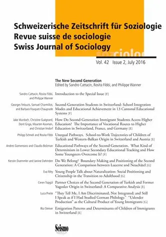 Schweizerische Zeitschrift für Soziologie, n° 42-2. The new second generation