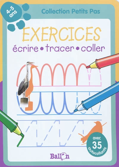 Exercices, 4-5 ans : écrire, tracer, coller