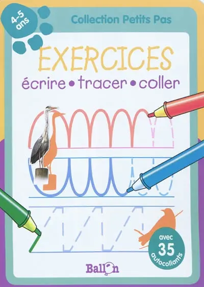 Exercices, 4-5 ans : écrire, tracer, coller