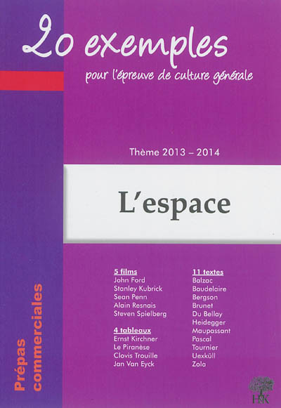 L'espace : thème de culture générale 2013-2014 en prépa commerciale
