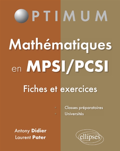 Mathématiques en MPSI-PCSI : fiches et exercices