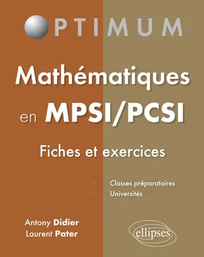 Mathématiques en MPSI-PCSI : fiches et exercices
