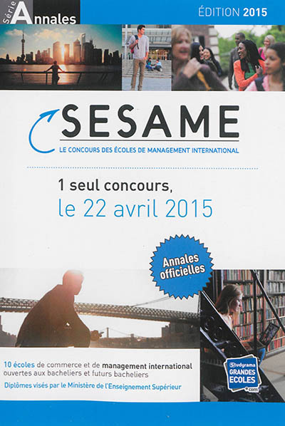 Concours Sésame : annales 2014 : sujets et corrigés officiels