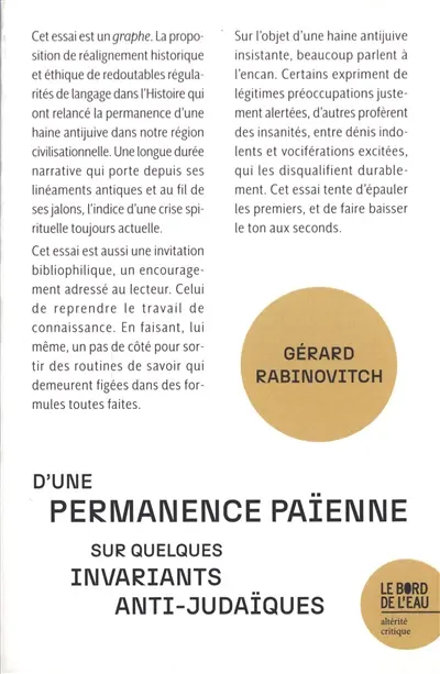 D'une permanence païenne : sur quelques invariants anti-judaïques