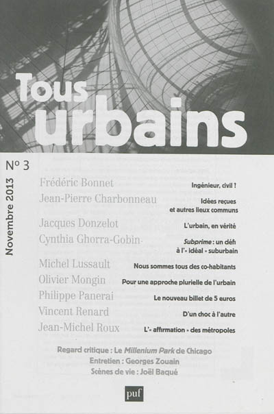 Tous urbains, n° 3 (2013)