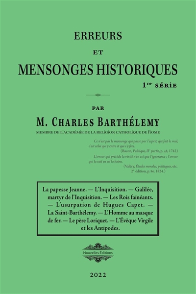 Erreurs et mensonges historiques : Série 01