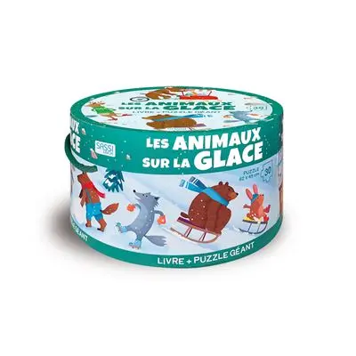 Les animaux sur la glace : livre + puzzle géant