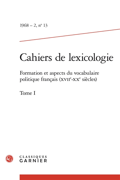 Cahiers de lexicologie, n°...