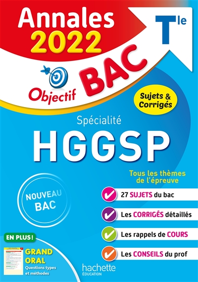 HGGSP spécialité terminale : annales 2022, sujets & corrigés : nouveau bac
