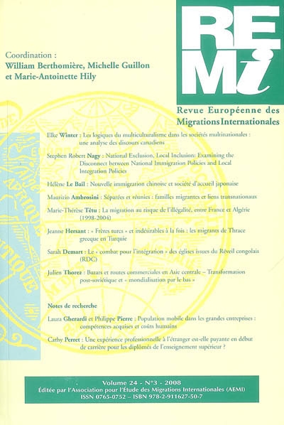 Revue européenne des migrations internationales-REMI, n° 24-3