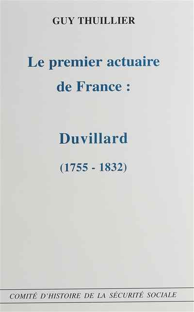 le premier actuaire de france : duvillard (1755-1832)
