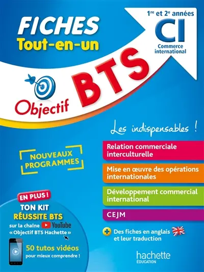 BTS CI, commerce international, 1re et 2e années : fiches tout-en-un : nouveaux programmes