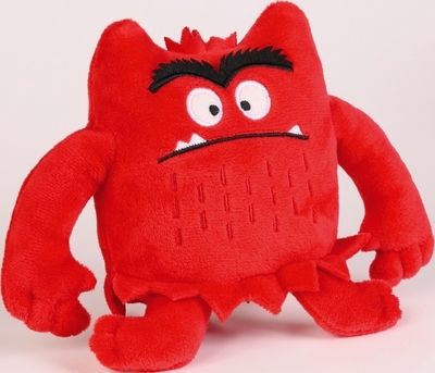 La couleur des émotions : mini peluche monstre rouge
