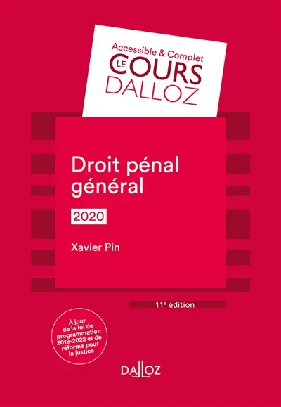 Droit pénal général : 2020 Droit pénal général : 2020