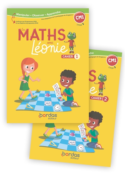 Les maths avec Léonie CM1, cycle 3 : cahiers de l'élève 1 et 2 : conforme aux programmes 2020 et aux repères de progression 2019