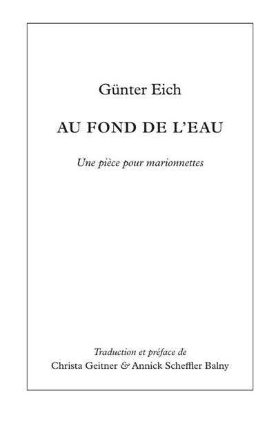 Au fond de l'eau : Une...