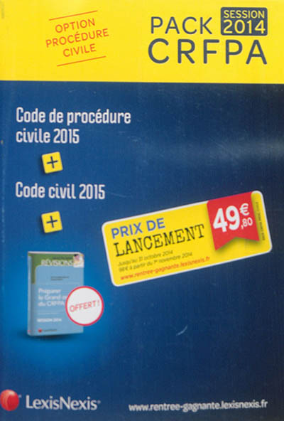 Pack CRFPA session 2014 : option procédure civile