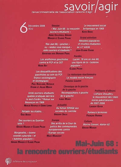 Savoir, agir, n° 6....
