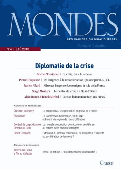 Mondes, n° 4. Diplomatie de...