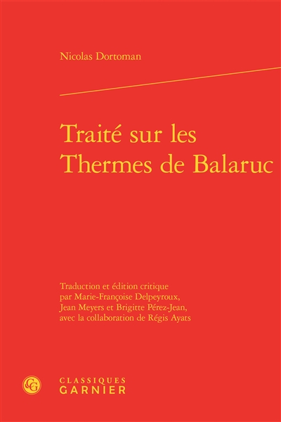 Traité sur les Thermes de Balaruc