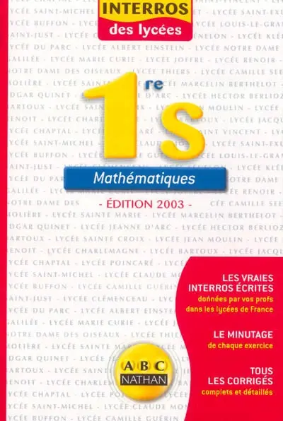 Mathématiques 1re S