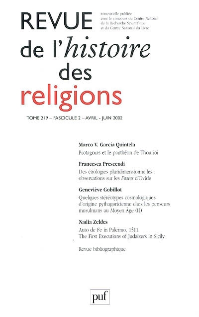 Revue de l'histoire des...