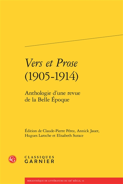 Vers et prose (1905-1914) : anthologie d'une revue de la Belle Epoque