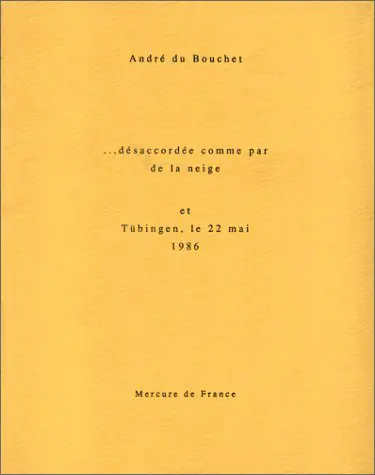 Désaccordée comme par de la neige. Tübingen, le 22 mai 1986