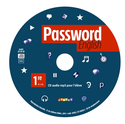 Password English, 1re, B1-B2 : CD audio MP3 de remplacement pour l'élève