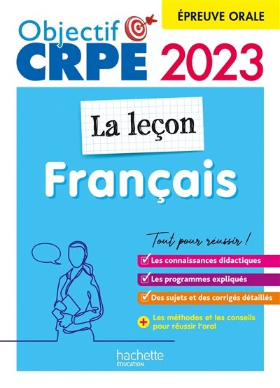 Français : la leçon : épreuve orale, 2023