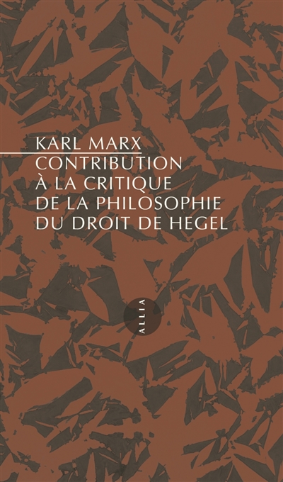 Contribution à la critique...