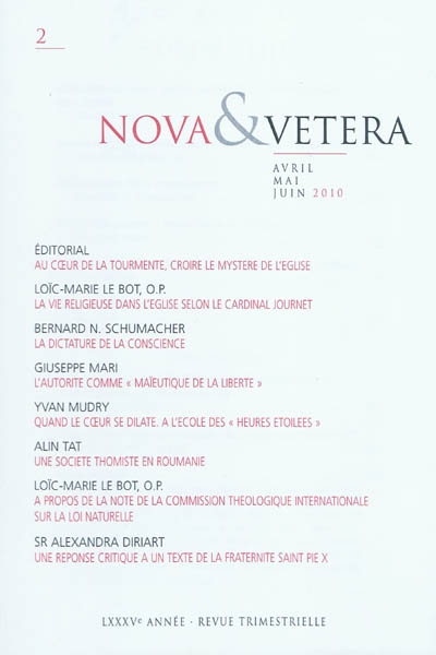 Nova & vetera, n° 2 (2010)
