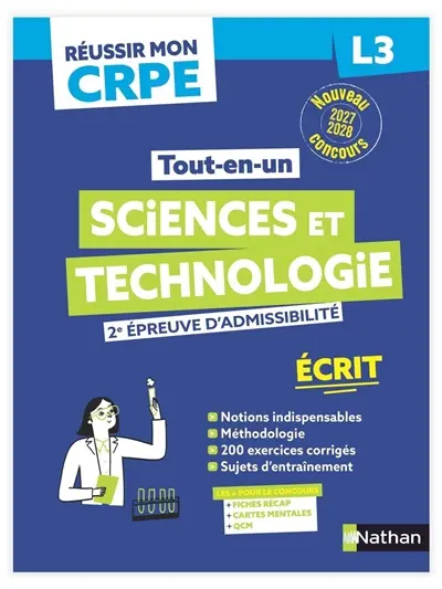 Sciences et technologie, 2e épreuve d'admissibilité : écrit L3 : nouveau concours 2027-2028