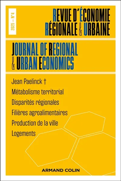 Revue d'économie régionale et urbaine, n° 4 (2025). Varia