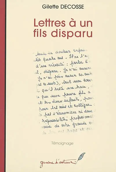 Lettres à un fils disparu
