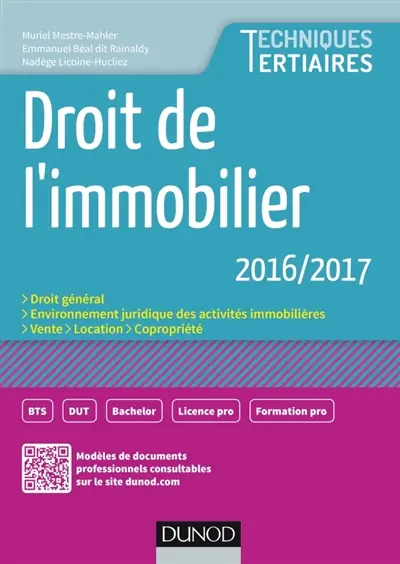 Droit de l'immobilier 2016-2017