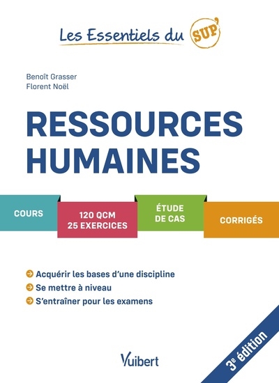 Ressources humaines : cours, 120 QCM, 25 exercices, étude de cas, corrigés