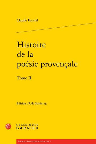 Histoire de la poésie provençale. Vol. 2